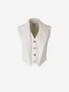 Alexander Mcqueen Layered Wool Waistcoat In Beige