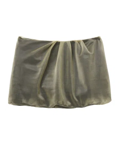 Alexander Mcqueen Double Mesh Skirt In Green