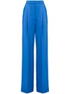 Alexander Mcqueen Double-pleat Wide-leg Trousers In Blau
