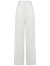 Alexander Mcqueen Wide-leg Ivory Viscose Twill Trousers In White