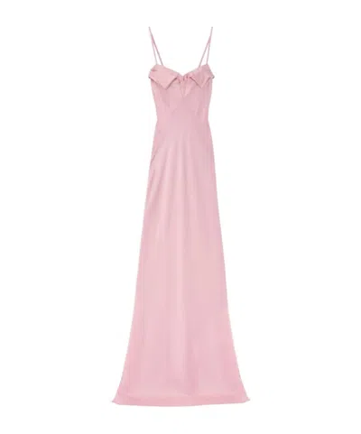 Alexander Mcqueen Double Satin Evening Dress In Pink