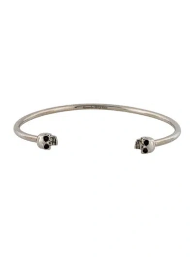 Pre-owned Alexander Mcqueen Double Skull Cuff Bracelet, 8.25" In Multi