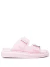 Alexander Mcqueen Double-strap Flat Slides In Pink