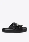 Alexander Mcqueen Double-strap Sandals In Leather In Black