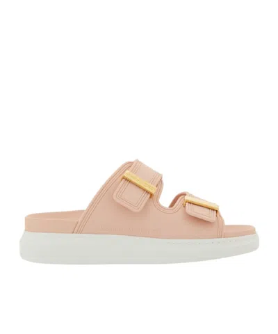 ALEXANDER MCQUEEN ALEXANDER MCQUEEN DOUBLE STRAP SLIP-ON SLIDES