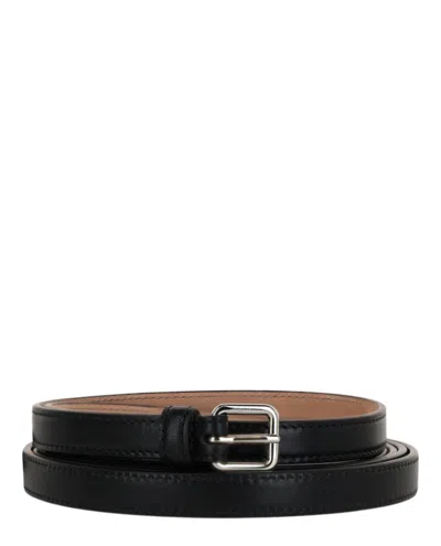 Alexander Mcqueen Long Thin Leather Belt In Animal Print