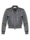 Alexander Mcqueen Double-zip Bomber Jacket In Gray