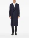 Alexander Mcqueen Double-breasted Coat In Blue