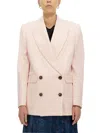 Alexander Mcqueen Double-breasted Jacket With Peaked Lapels For Women In Pink