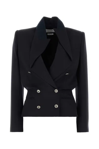 Alexander Mcqueen Double-breasted Wool Blazer In Black