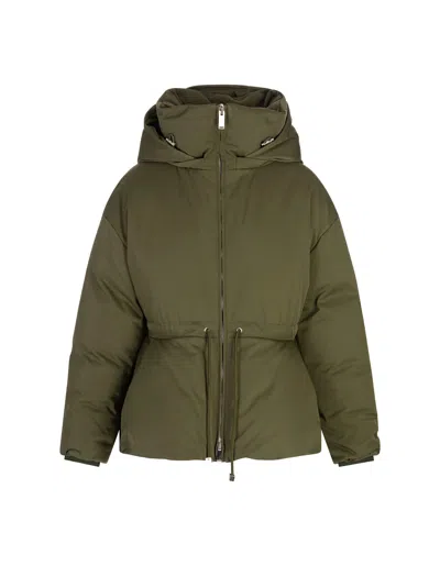 Alexander Mcqueen Relaxed Silhouette Coat With High Collar In Green