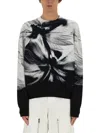 Alexander Mcqueen Blackwhite Printed Stretch Sweater