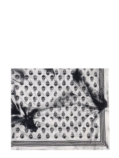 Alexander Mcqueen Alexander Mc Queen Dragonfly Print Scarf In White
