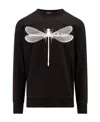 Alexander Mcqueen Dragonfly-print Cotton Sweatshirt In Black