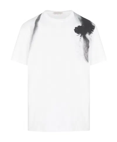 Alexander Mcqueen Dragonfly-print Cotton T-shirt In White