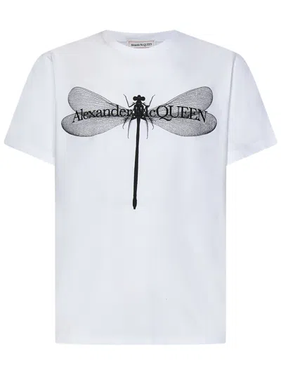 Alexander Mcqueen Dragonfly T-shirt In White