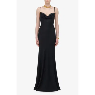 Alexander Mcqueen Sweatheart Neck Sleeveless Dress In Black