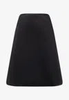 Alexander Mcqueen Draped A-line Skirt In Black