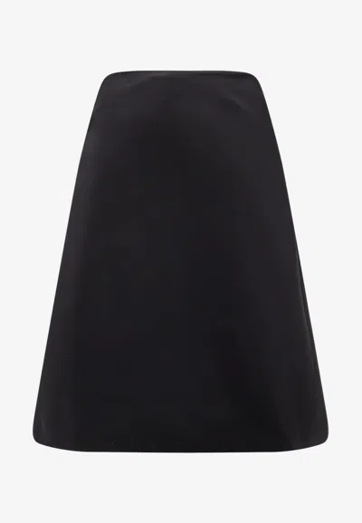 Alexander Mcqueen Draped A-line Skirt In Black