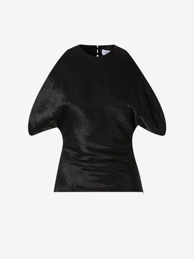 Alexander Mcqueen Draped Armhole Top In Black