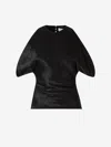 Alexander Mcqueen Draped Armhole Top In Invisible Zipper Closure On The Side