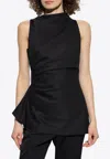 Alexander Mcqueen Stretch Cotton Twill Top In Black