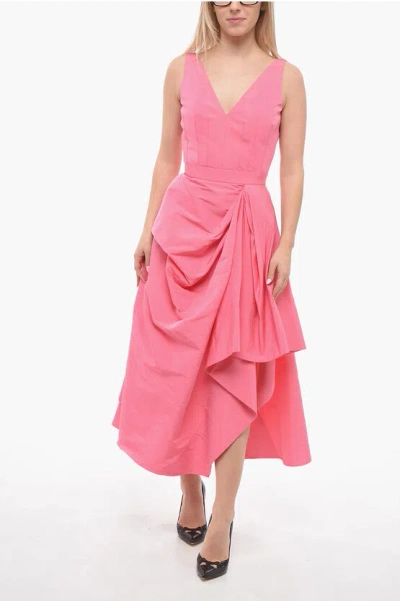 Alexander Mcqueen Draped Dress In Pink