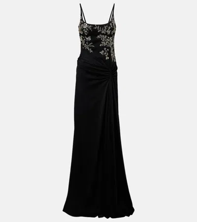 ALEXANDER MCQUEEN DRAPED EMBELLISHED GOWN