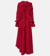 Alexander Mcqueen Red Silk Dress In Burgundy