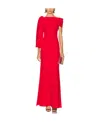 Alexander Mcqueen Draped Off-shoulder Gown In Red