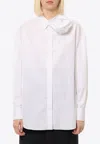 Alexander Mcqueen Draped Orchid Button-up Shirt In White