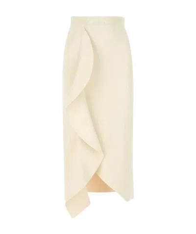 Alexander Mcqueen Draped Pencil Skirt In Neutral