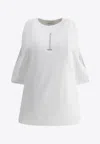 Alexander Mcqueen Ribbed Tank Top With Chain Closure In White