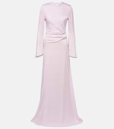 Alexander Mcqueen Gathered Satin-crepe Gown In Multi