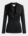 Alexander Mcqueen Structured Tailored Jacket With Statement Lapels In Black