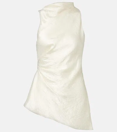 Alexander Mcqueen Satin Top In Oyster