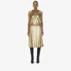 Alexander Mcqueen Draped Sequin Dress In Gold