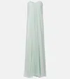 Alexander Mcqueen Strapless Draped Silk-chiffon Bustier Gown