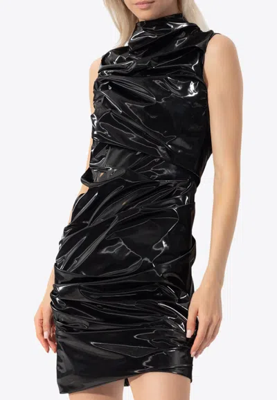ALEXANDER MCQUEEN DRAPED SLEEVELESS MINI DRESS