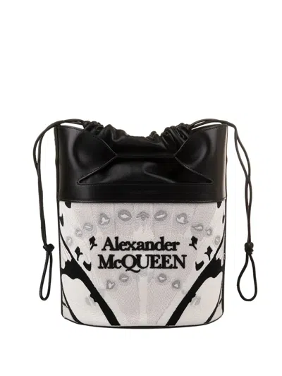 Alexander Mcqueen The Bow Logo Bucket Bag In Black