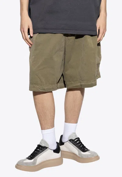 Alexander Mcqueen Drawstring Cargo Shorts In Green