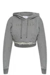 Alexander Mcqueen Logo Embroidered Hooded Sweatshirt In Grey