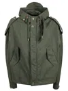 Alexander Mcqueen Drawstring Hood Wide Jacket In Green