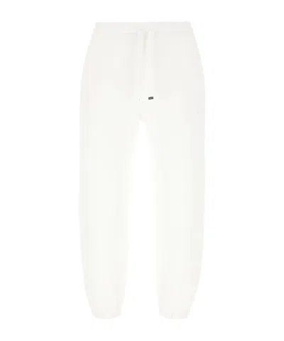 Alexander Mcqueen Joggers Cotton Elastic Cuffs In Optical White