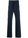 Alexander Mcqueen Drawstring-waist Cotton Trousers In Blau