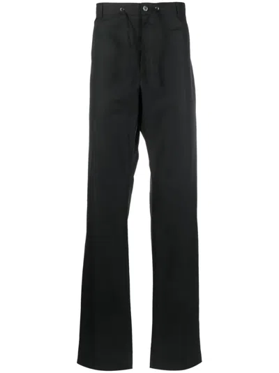 Alexander Mcqueen Drawstring-waist Straight-leg Trousers In Black