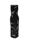 Alexander Mcqueen Embroidered Silk Dress In Black