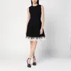 Alexander Mcqueen Black Viscose Mix Dresses In Black