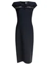 Alexander Mcqueen Wool Tailored Pencil Dress With Lace Details Clothing