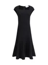 Alexander Mcqueen Wool Tailored Pencil Dress With Lace Details Clothing In Black
